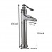 Rozin Single Hole Tall Waterfall Bathroom Sink Faucet with Pop up Drain(no Overflow) Brushed Nickel - B079VR9KM5
